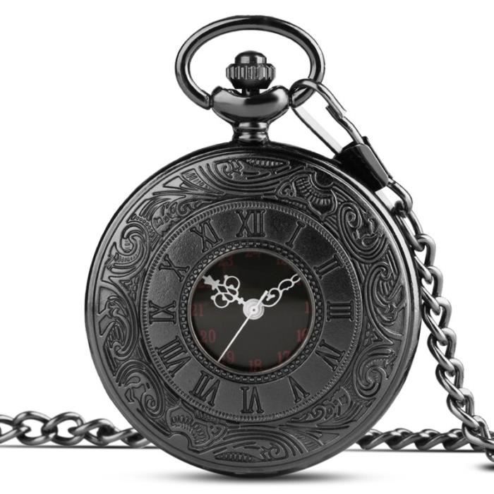Montre de poche à quartz classique avec ceinture à chaîne
