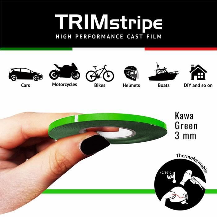 Stripes Bandes Adhésives Triples pour Voiture, Chromé, 8 cm x 5 mt