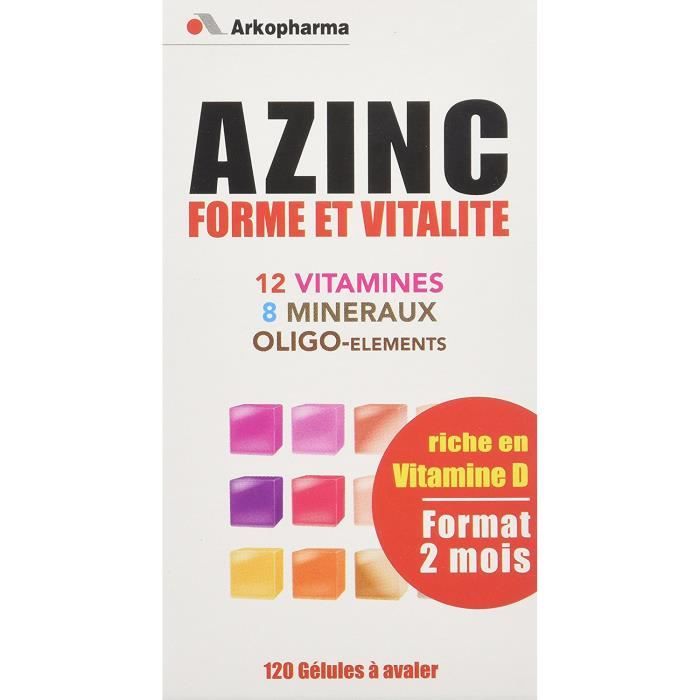 Arkopharma Azinc Forme et Vitalité 120 Gélules