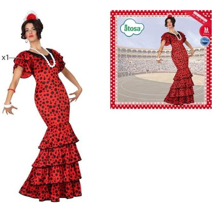 ATOSA Déguisement danseuse Flamenco - Femme - Rouge