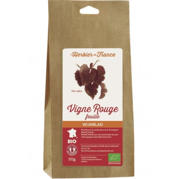 Herbier de France - Vigne rouge feuilles sachet 50gr