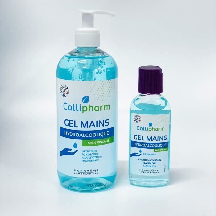 Gel Mains Hydroalcoolique Désinfectant Materiel Paramedical Callipharm 500ml+100ml