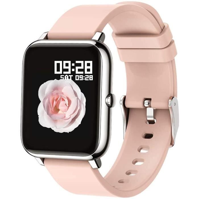 Popglory Montre connectée Smartwatch Cadiofréquencemètre Moniteur de Sommeil Pression Artérielle Compatible Android iOS Montre Intel