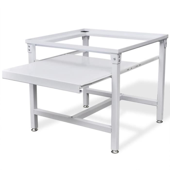 Socle pour machine à laver support machine à lave 60 x 56,5 x 53,5 cm (l x P x H)Kit de Superposition Intercalaire Lave-Linge Sèche