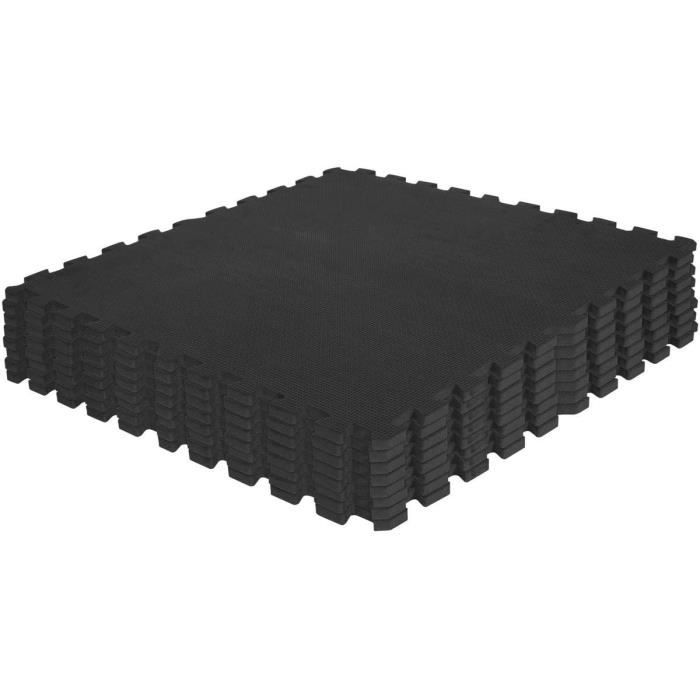 Tapis de fitness carrées de Protection - 1,2 cm d'épaisseur - Coloris : Noir, Rouge, Gris, Bleu, Bois foncé, Bois Clair, Gazon A246