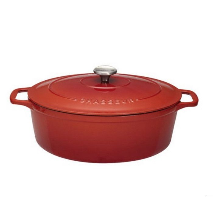 Chasseur - cocotte ovale en fonte émaillée 33cm rubis sublime - puc473358
