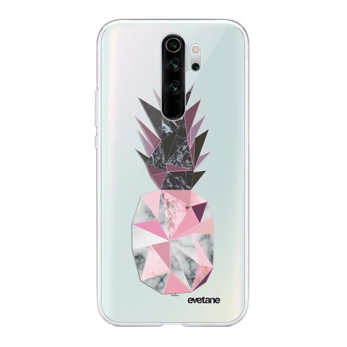 Coque Xiaomi Redmi Note 8 Pro 360 intégrale transparente Ananas geometrique marbre Ecriture Tendance Design Evetane