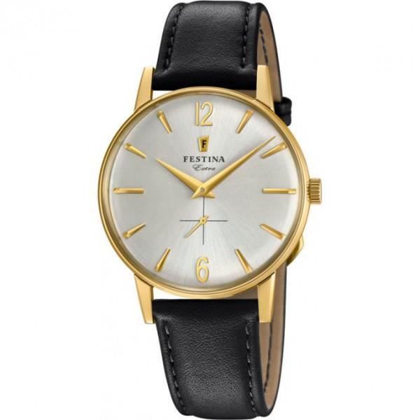 Montre Festina homme Extra acier doré cuir noir F20249/2