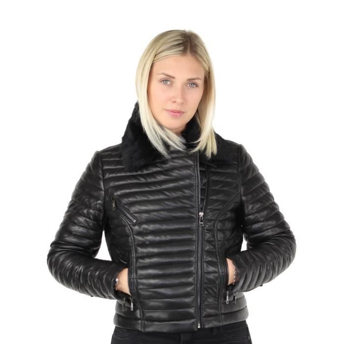 Blouson Perfecto en cuir ref_42392 Noir