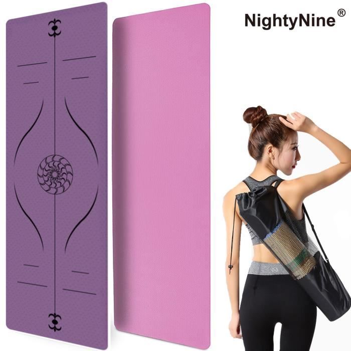 Tapis de Yoga TPE sans Phthalates, Tapis Fitness sans Colle, Tapis de Gymnastique antidérapant, Tapis de Fitness sans polluants, 183