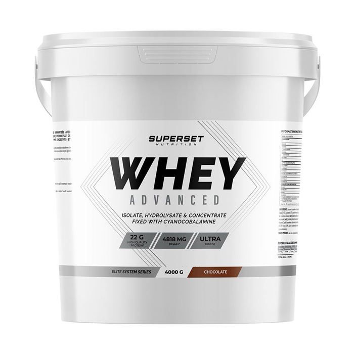 100% WHEY PROTEINE ADVANCED (4KG)|Whey protéine|Chocolat|Superset Nutrition