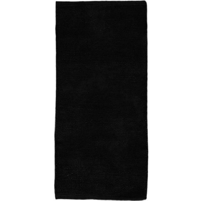 CHENILLE - Tapis en coton extra-doux noir 50x120