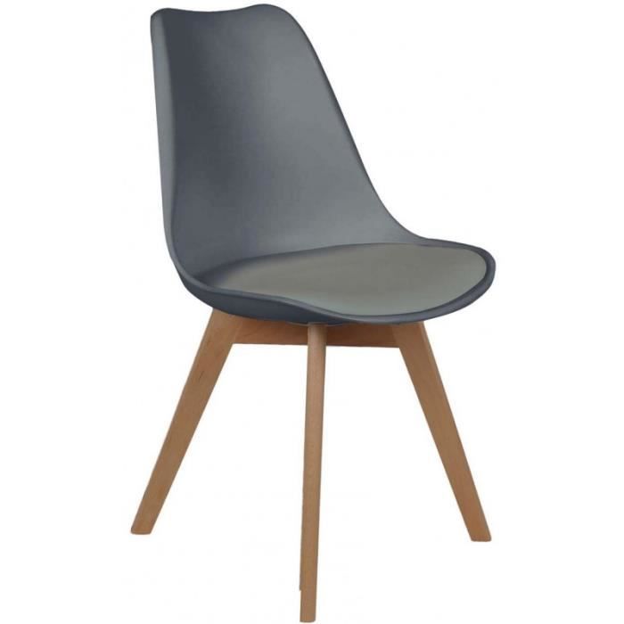 Chaise scandinave coque polypropylène et coussin • Chaise • Chaise scandinave coque polypropylène et coussin • 74943