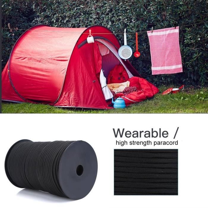 BOHU 100m Corde d'Escalade pour Escalader Parachute Robuste 4mm Noir BOHU1tout neuf et de haute qualité