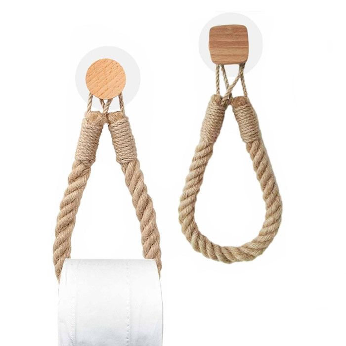 Porte-Papier Toilette,Porte-Serviette En Corde De Chanvre Pour Salle De Bain Et Cuisine Porte