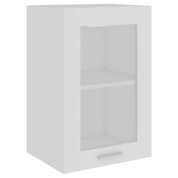 Armoire en verre suspendue Meuble haut cuisine Blanc 40x31x60cm Bois dingénierie 6966773 FrenchDays