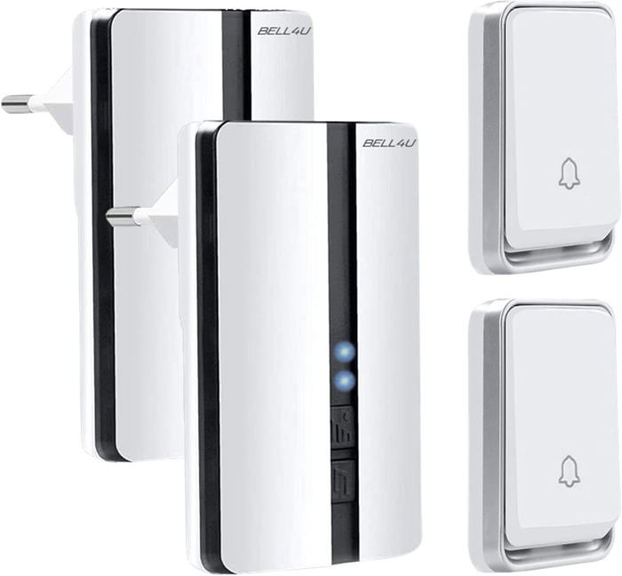 Sonnette Sans Fil 2 Récepteurs - Sonnette De Porte Sans Fil - Sonnette ...