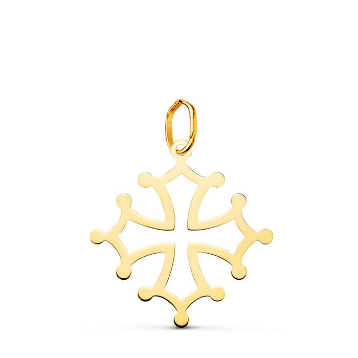 Pendentif Médaille Or 18 Carats 750 Jaune - Croix Occitane - Chaines Offertes Pendentif Médaille Or 18 Carats 750 Jaune - Croix Occitane - Chaines Offertes