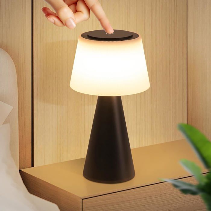 Homefire Lampe de table à piles lampe de chevet LED 3600mhA lampe de table sans fil lampe tactile à intensité variable batterie