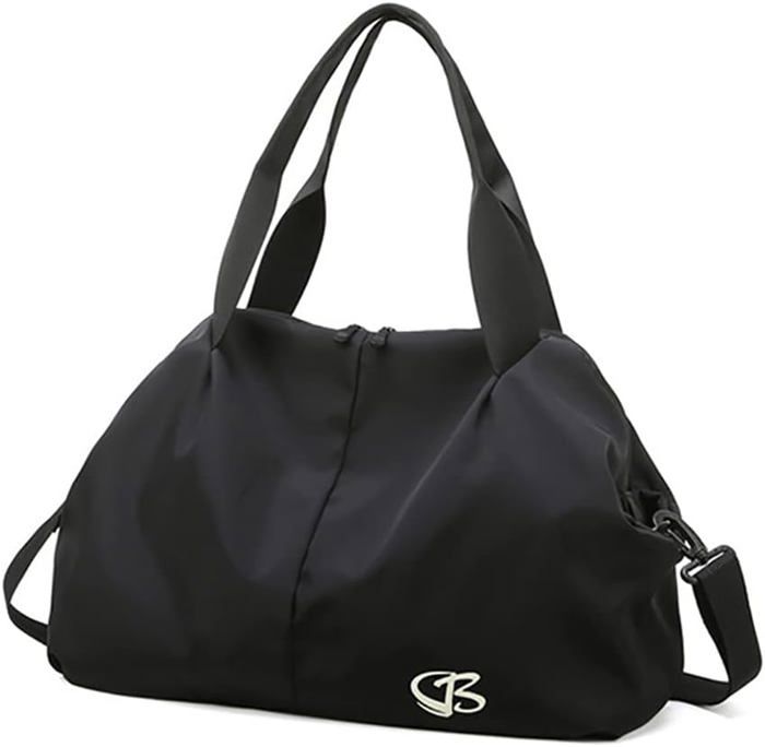 Petit Sac de Sport Femme - AUCUNE - Sac Sport Femme Poche Humide Sac de Voyage Piscine Imperméable Sac à Bandoulière - Noir