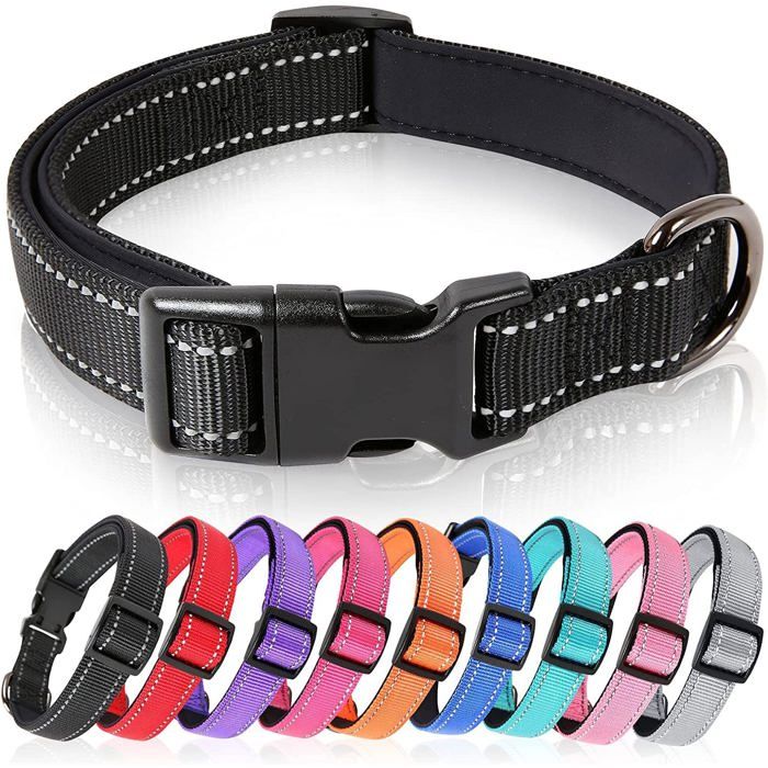 Comparer les prix de Collier pour Chien - HANDEIU - Réfléchissant en Nylon - Taille M - Rembourré Doux - Lavable en Machine