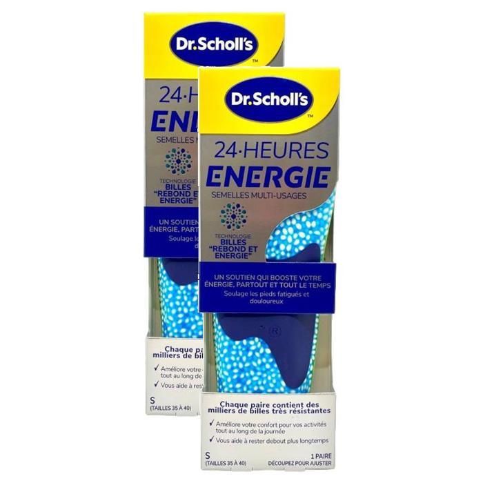 SCHOLL Lot de 2 Etui de 2 Semelles 24h Energie