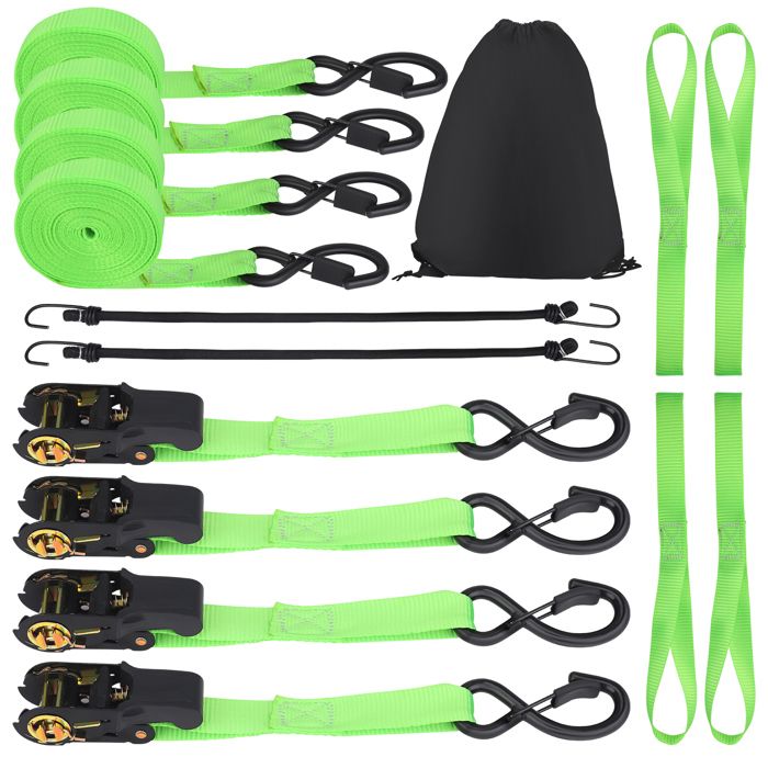 Lot de 6 sangles élastiques avec crochets, sangles de bagages réglables