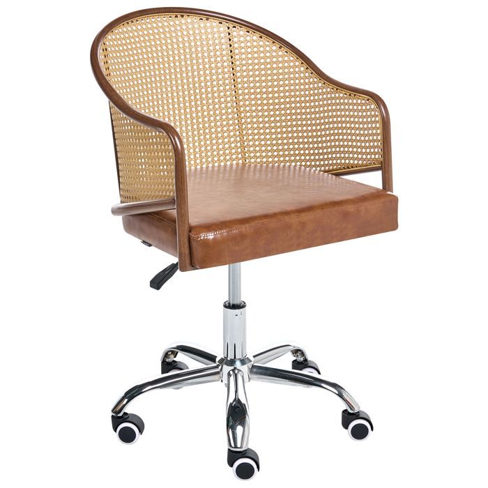 Chaise de bureau REDDING Cuir PU Marron
