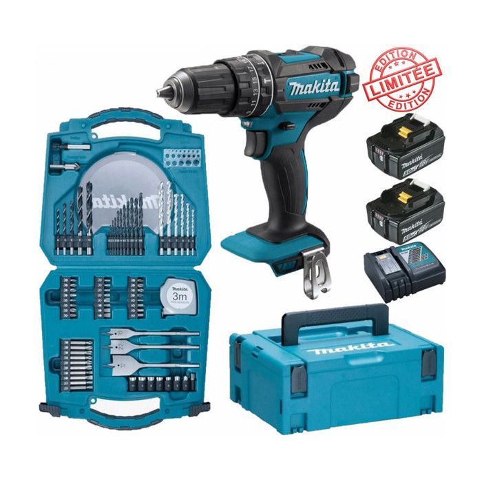Makita Perceuse à percussion 18V Li-Ion (2x4.0 Ah) en c - DHP482RMJ