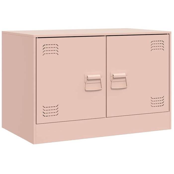 “Winter SaleTOP Armoire TV classique Rose - Meuble TV rose 67x39x44cm acier PRO31421