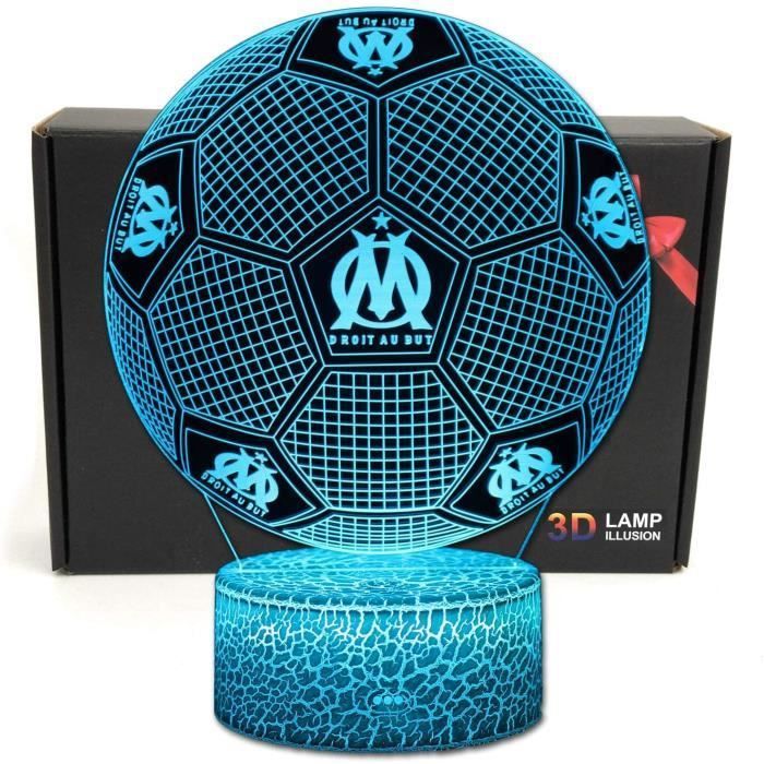 football forme 3d illusion optique intelligent 7 couleurs led night light lampe de table avec câble dalimentation usb olympi 479