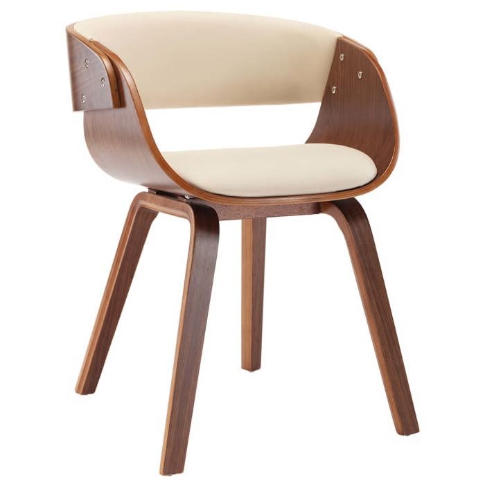 SALE 2026Chaises de Salon design simple Crème - Chaise à manger crème bois courbé et similicuir 53x52x70cm 8.68 Kg 737710