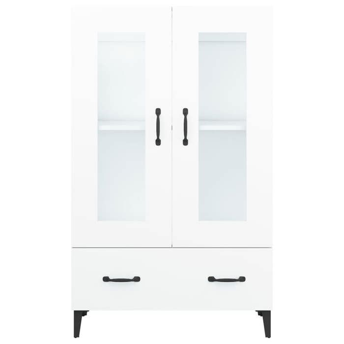 Maison SoldesBuffet haut salle a mangerArmoire vitrine Blanc 70x31x115cm Bois dingénierie Moderne170776