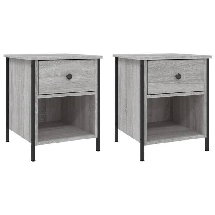 Top 2026@Armoires de lit Gris - SWEETY® Tables de chevet 2 pcs sonoma gris 40x42x50cm - bois dingénierie 955268