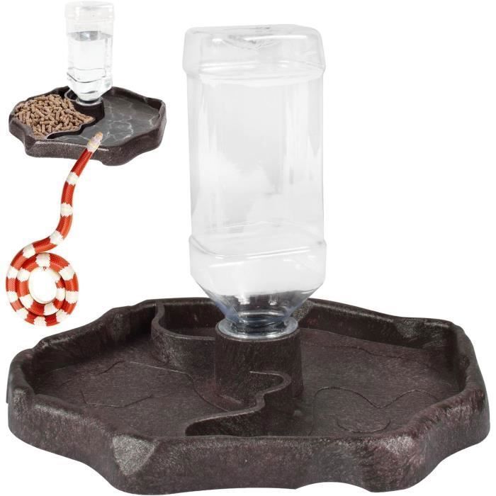 Distributeur deau pour Reptile - 1PCS - 2 en 1 - Abreuvoir Tortue - Mangeoire - Plastique Durable ENEVAOCT