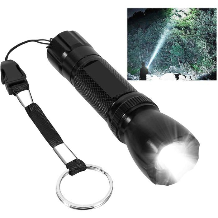 Lampe Torche LED Tactique P50 Mini Étanche IPX5 Haute Luminosité Aluminium Avec Dragonne Camping Randonnée Urgence Maison