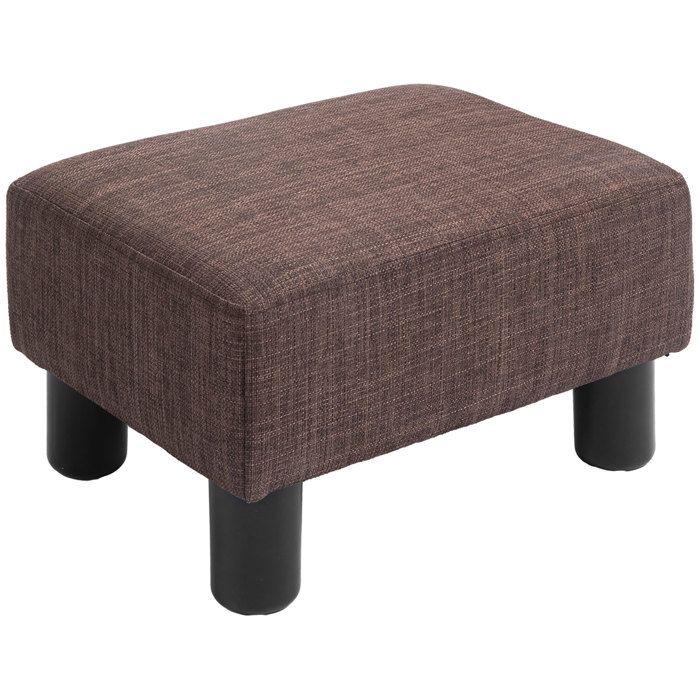 Pouf rectangulaire - - Marron - Lin - 40x30x24 cm - Poids 2 kg - Charge maximale 110 kg - Design tendance