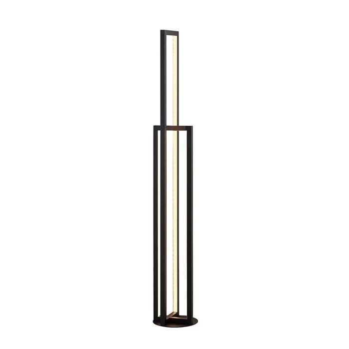 Lampadaire salon ampoules LED - Lucande - lampe sur pied - - 17 x 17 x 123 cm - noir mat