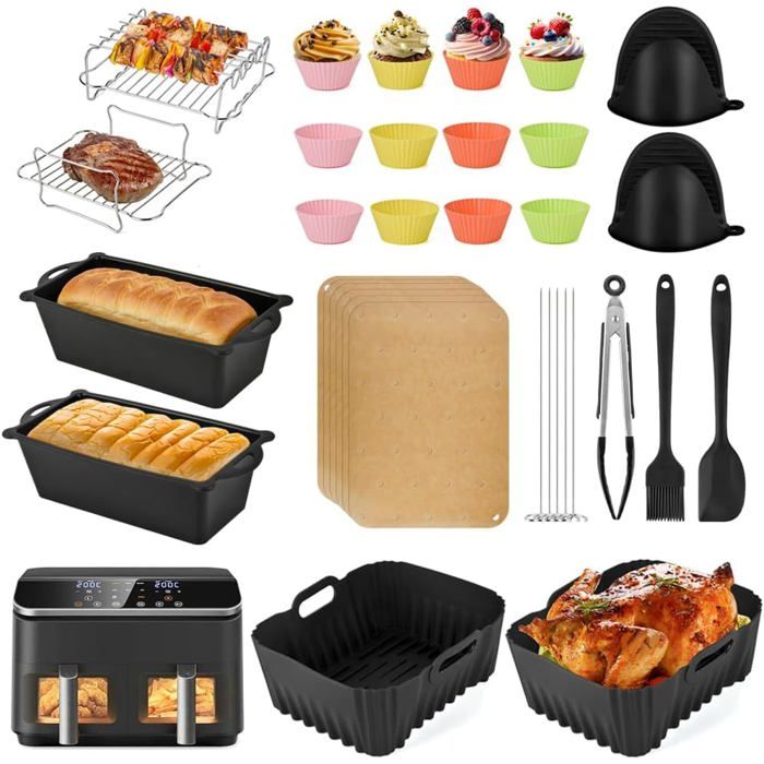 Accessoires pour friteuse à air - 28 pièces - Compatibilité: COSORI Dual Blaze 8 5L