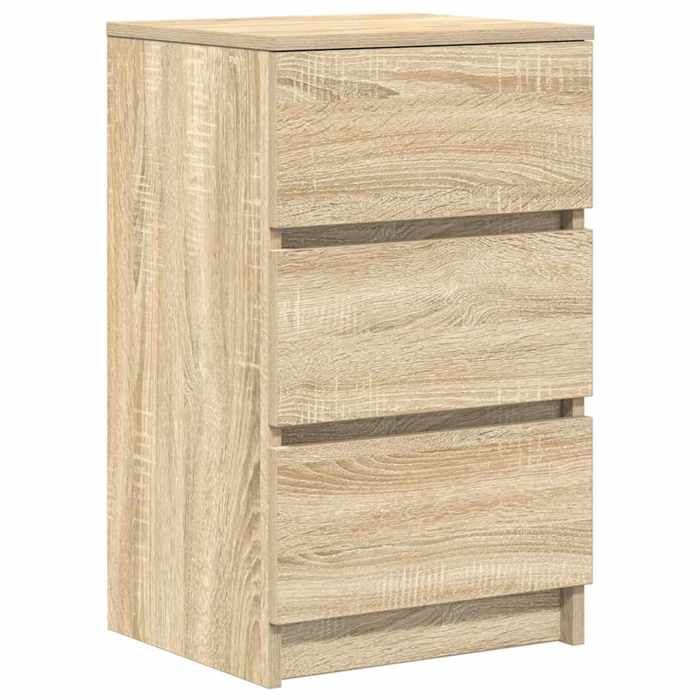Tables de chevet avec 3 tiroirs 2 pcs chêne sonoma 39x35x65 cm_2 ans garantie_23680