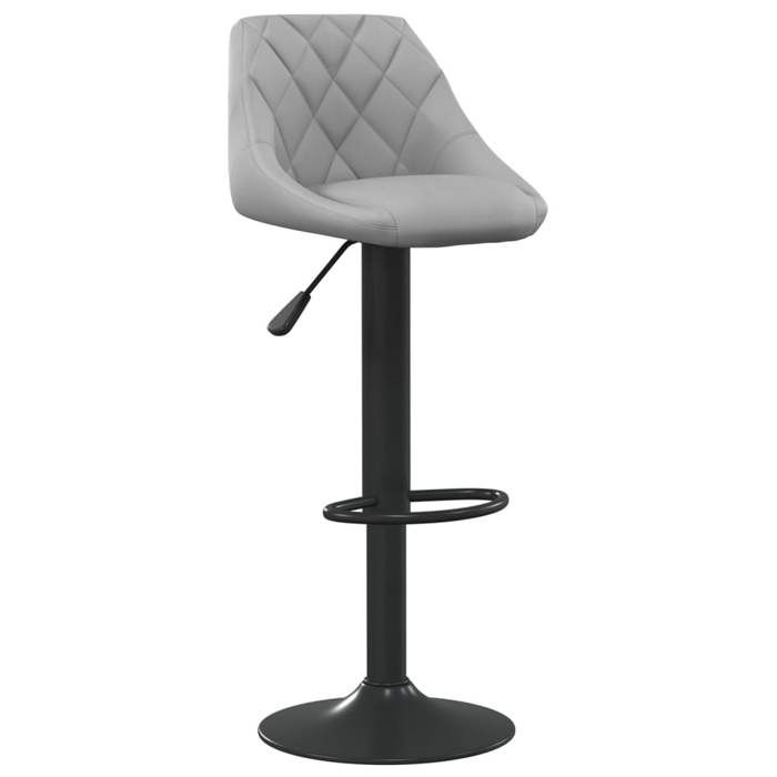 Les SoldesTabouret de bar - Tabouret Cuisine - (1 pc) - Siège haute - Gris clair Velours(46x44x(82-103) cm) tjh99m