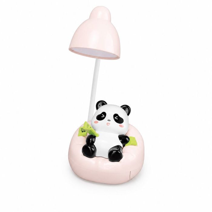 Lampe de Chevet LED -forme panda -3 niveaux de luminosité -avec Support Téléphone et Rangement -pour Bureau Chambre Étudiant - Rose