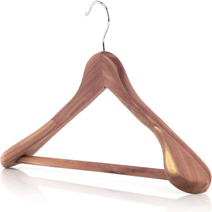 Cintres en Bois de Cèdre - Lot de 5 - Naturel et Massif - Épaules Bombées Anti-déformantes - Pour MINI LAVE-LINGE – MINI MACHINE