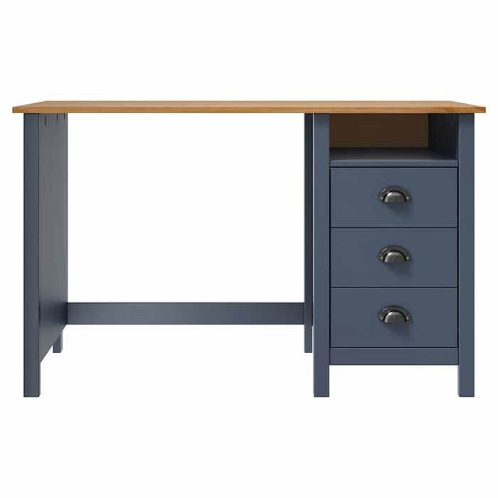 Magnifique Bureau Hill avec 3 tiroirs Gris 120x50x74 cm Pin solide poids: 18.89kg LL3885