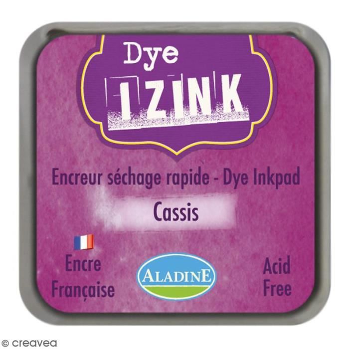 Encreur Izink Dye - 20 coloris - 4,5 x 4,5 cm Encre Izink Dye : Coloris : Violet cassis Dimensions de la boîte : 5 x 5 cm Encre à