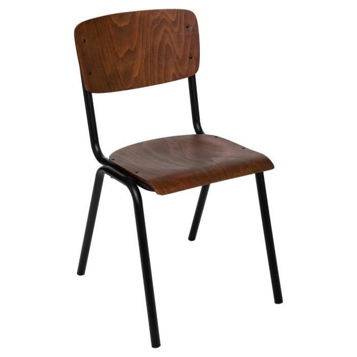 chaise enfant ecolier - bois - l 43 x p 49 x h 82,5 cm