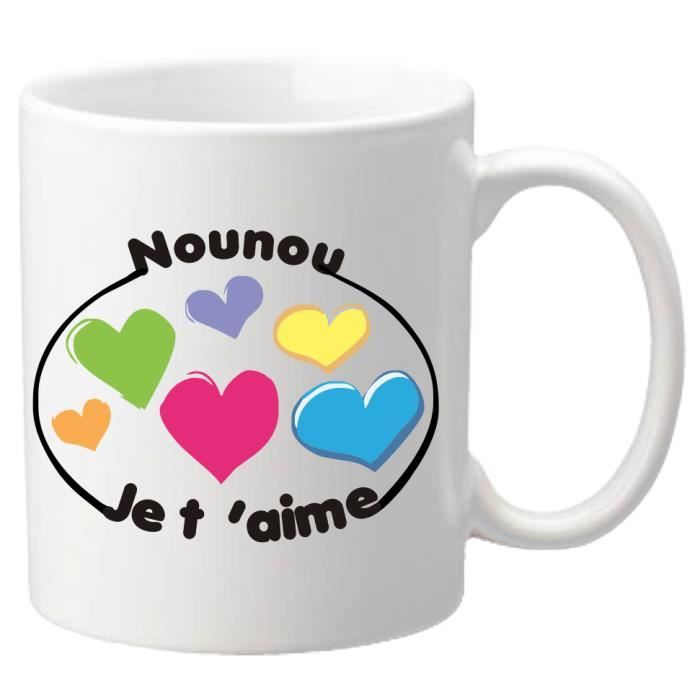 Mug Je T Aime Nounou Cadeau Pour La Fete Des Nounous Noel Anniversaire Fin De Contrat Fin D Annee Scolaire Mug8no Cdiscount Maison