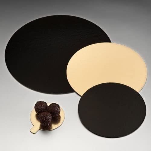 Carton rond or et noir pour pâtisserie - 28cm - Lot de 100 Carton