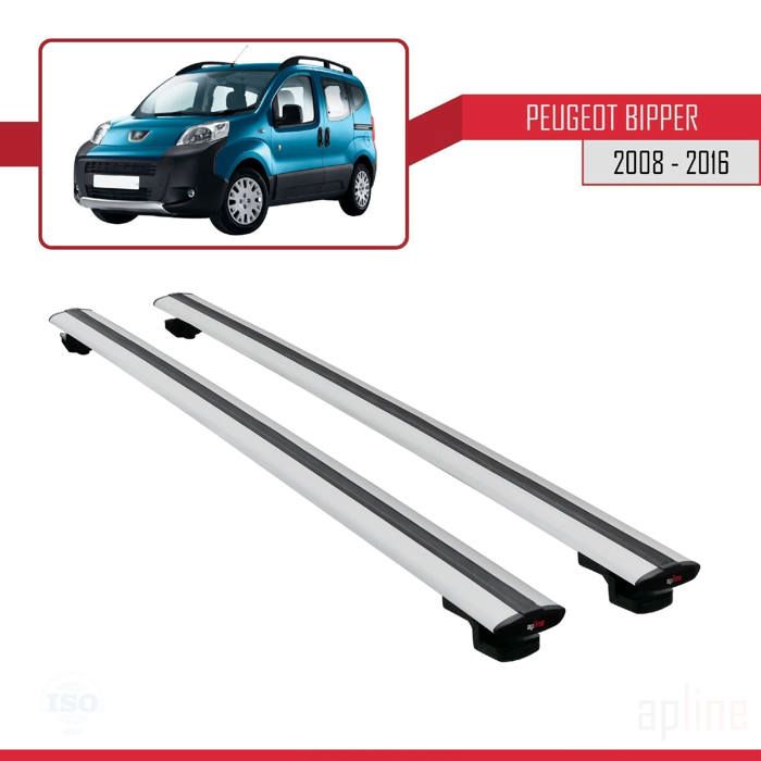 BARRES DE TOIT POUR PEUGEOT BIPPER 2008-2017 - NOIR ACIER - CAPACITÉ 100KG - NEUVES