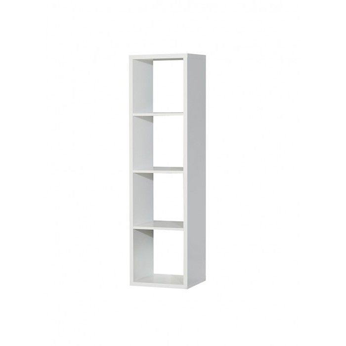 Etagère colonne 4 casiers décor blanc - Classico Meubletmoi Etagère colonne 4 casiers décor blanc - Classico Meubletmoi